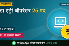 CG Data Entry Operator Recruitment 2027: 25 पद, योग्यता, टाइपिंग और परीक्षा 10 जनवरी