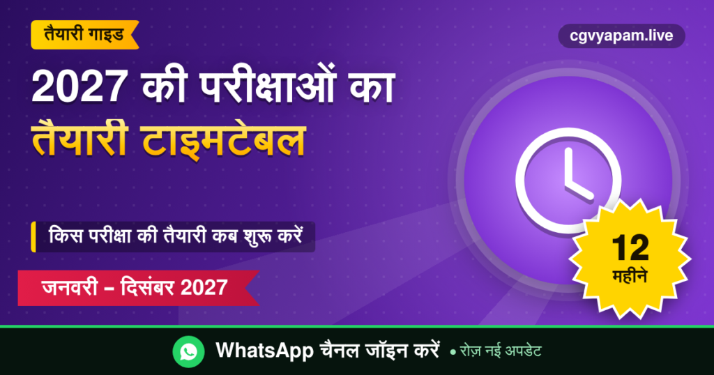 2027 की परीक्षाओं का तैयारी टाइमटेबल, जनवरी से दिसंबर